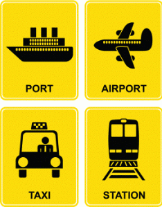 Travelling Abroad - Taxi, Airplane, Train, Ship